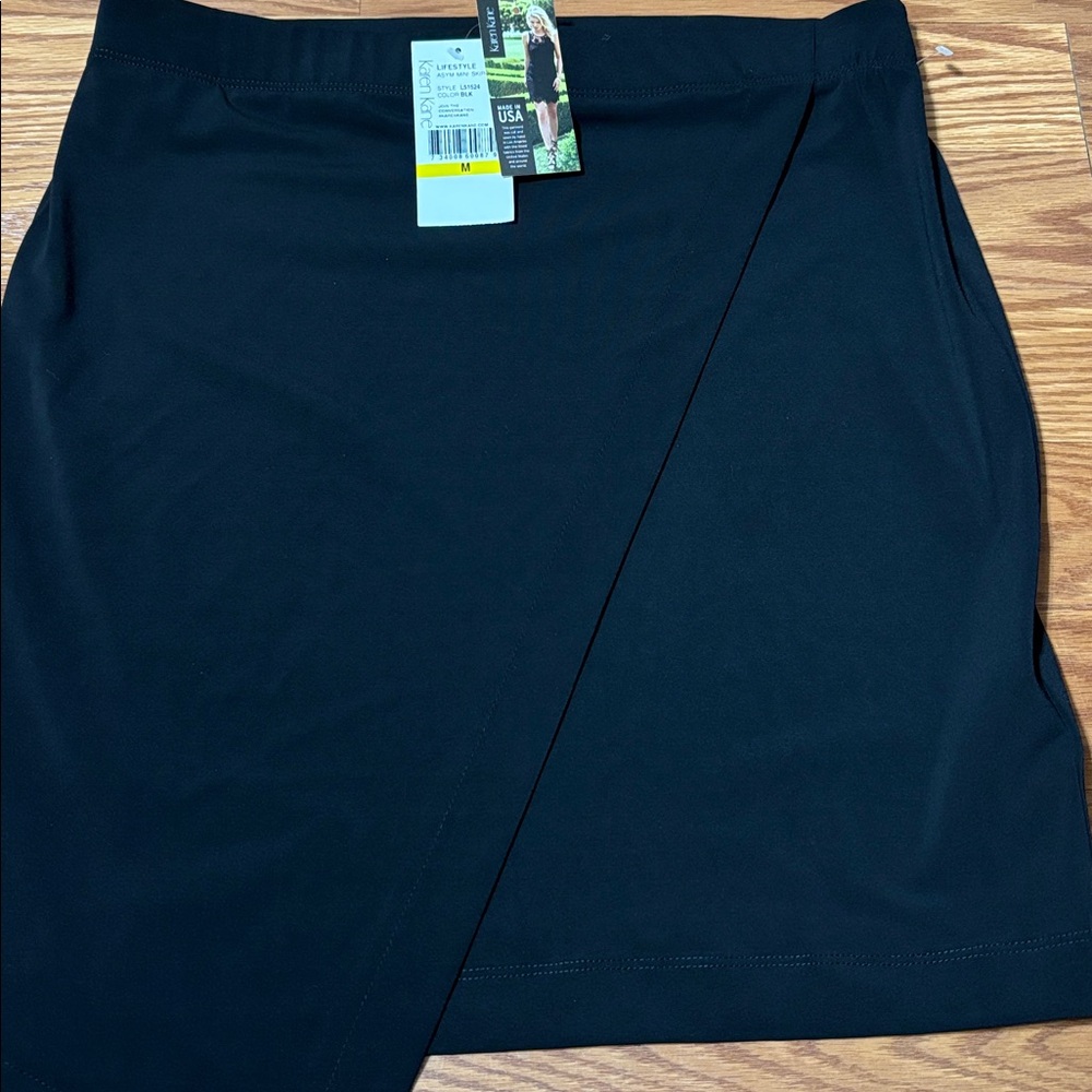 Karen Kane Black Asymmetrical Stretch Skirt - Picture 2 of 4